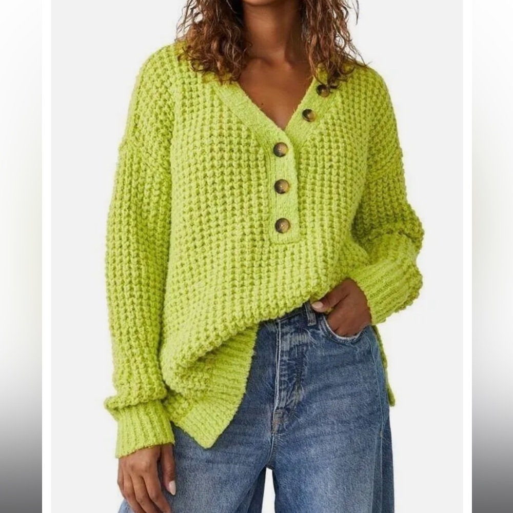 New with tags! Free People Free People Thermal Henley sweater